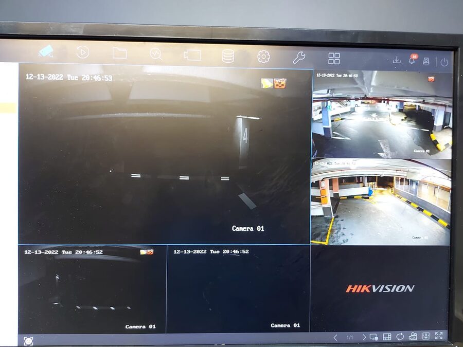 Multi-camera CCTV feed on a Fibretech-installed recorder