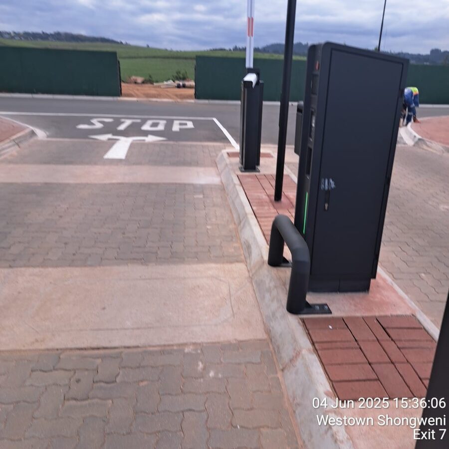Boom-gate access control with CCTV at a site entrance
