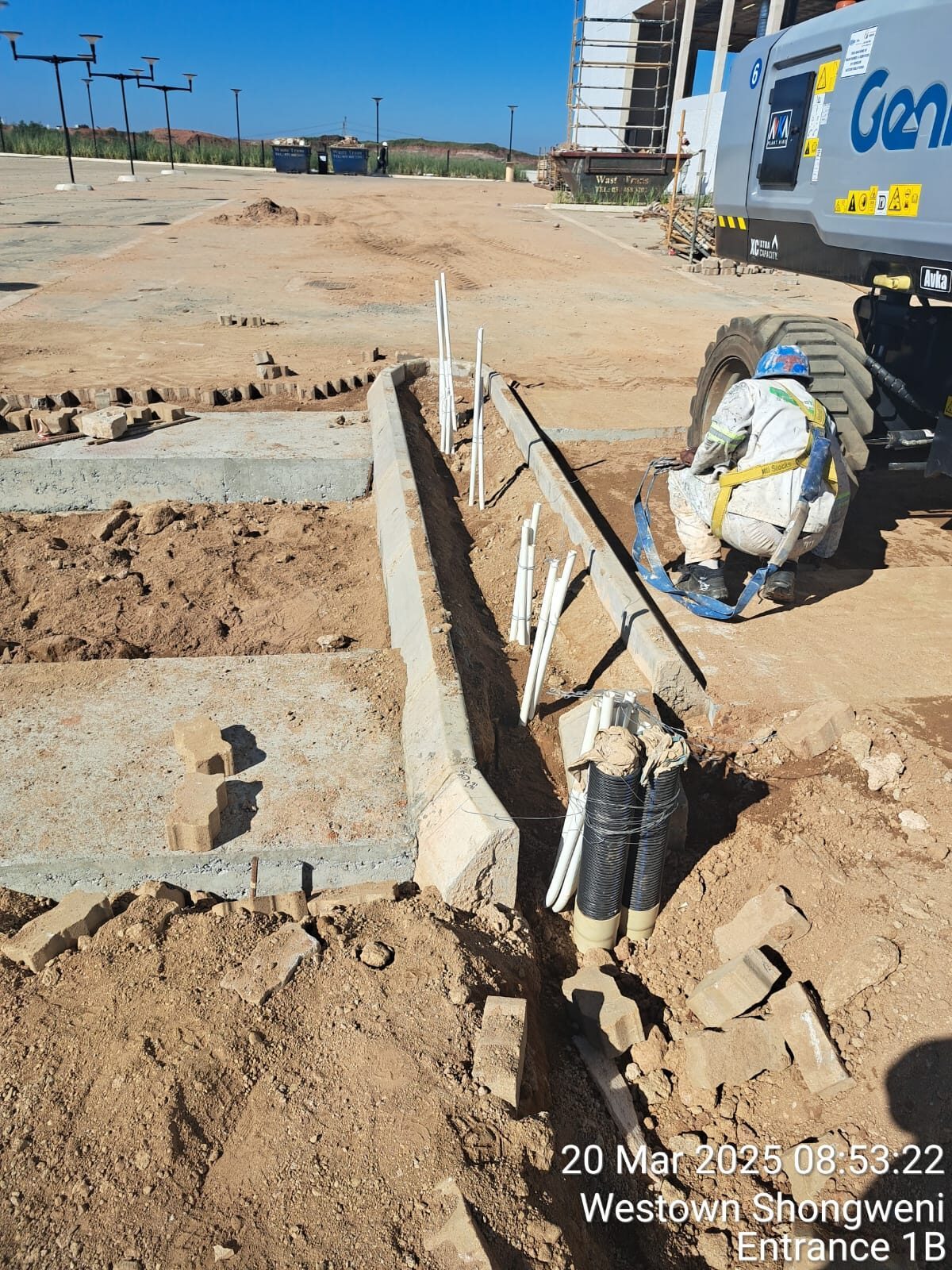 Cable sleeves and ducting installed in an open trench