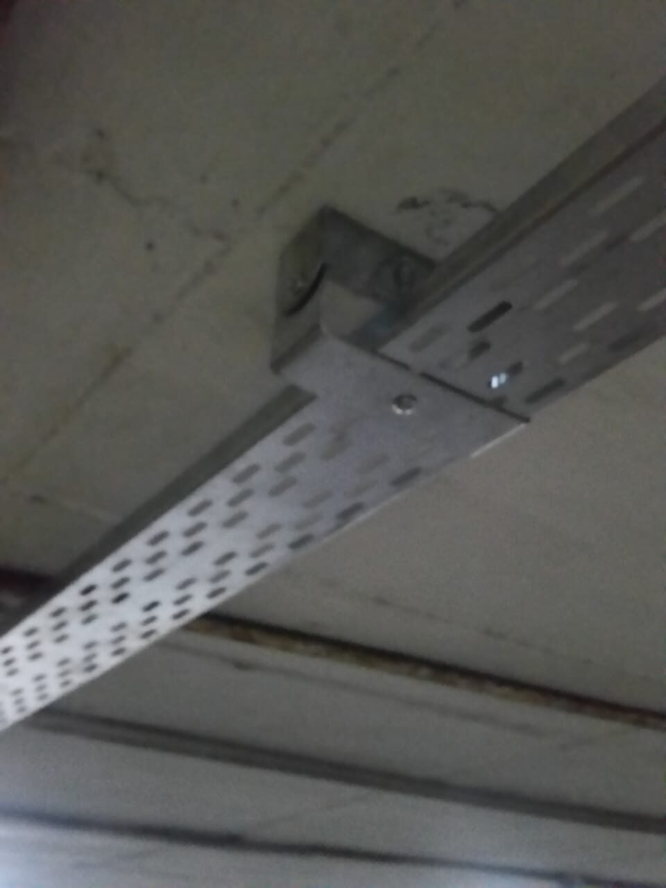 Galvanised cable ladder carrying network and power runs