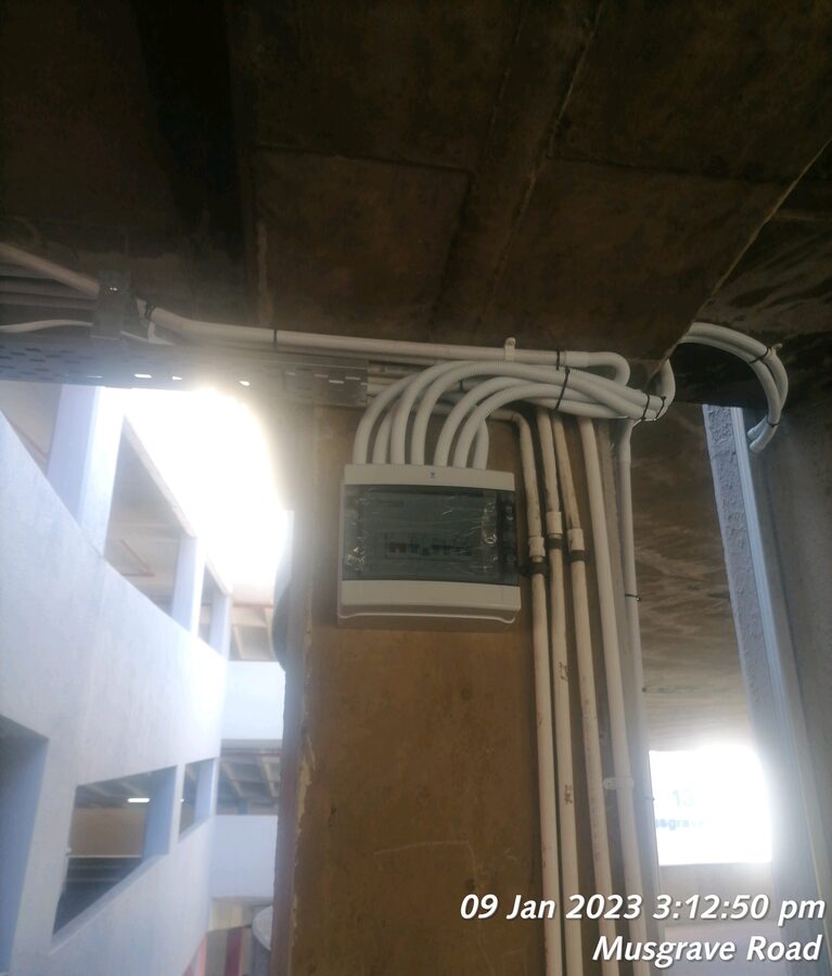 Conduit routing along a structure for power and data